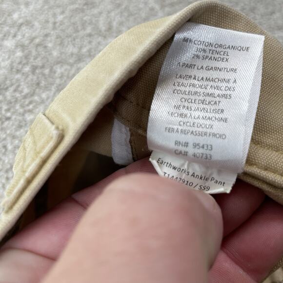 Toad Co Earthworks Ankle Pant Size 8 x 27" Inseam Organic Cotton Women 64-7 - Picture 6 of 10